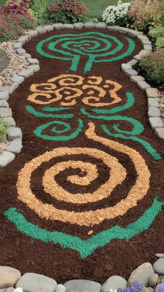Artistic Mulch Swirls