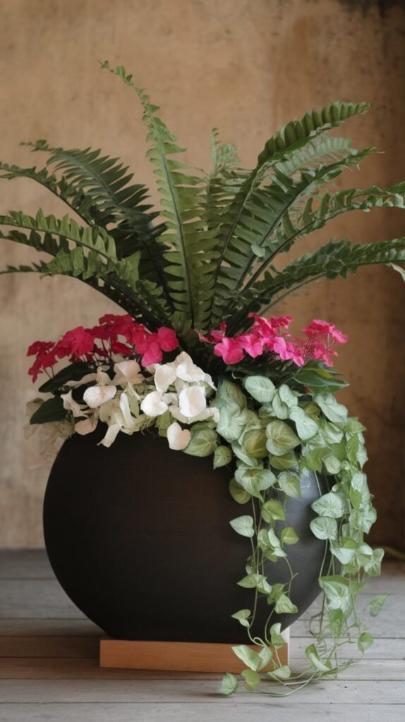 Ferns & Fuchsia Front Step Pot