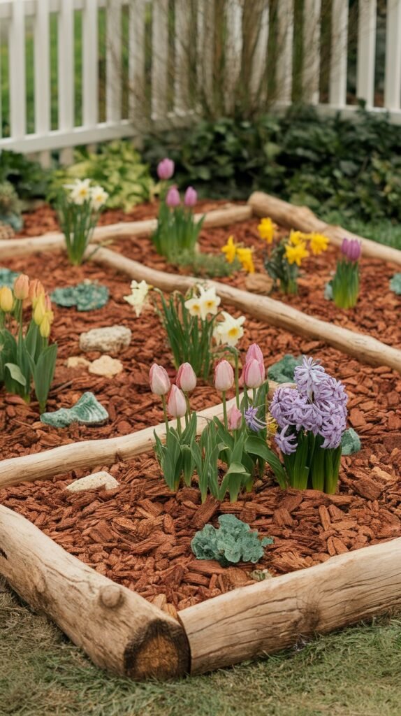 Rustic Charm Mulch Bed